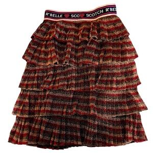 Holiday Layered pleated Lurex Skirt Girls sz 8